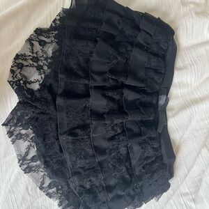Black Lace Ruffled Skirt